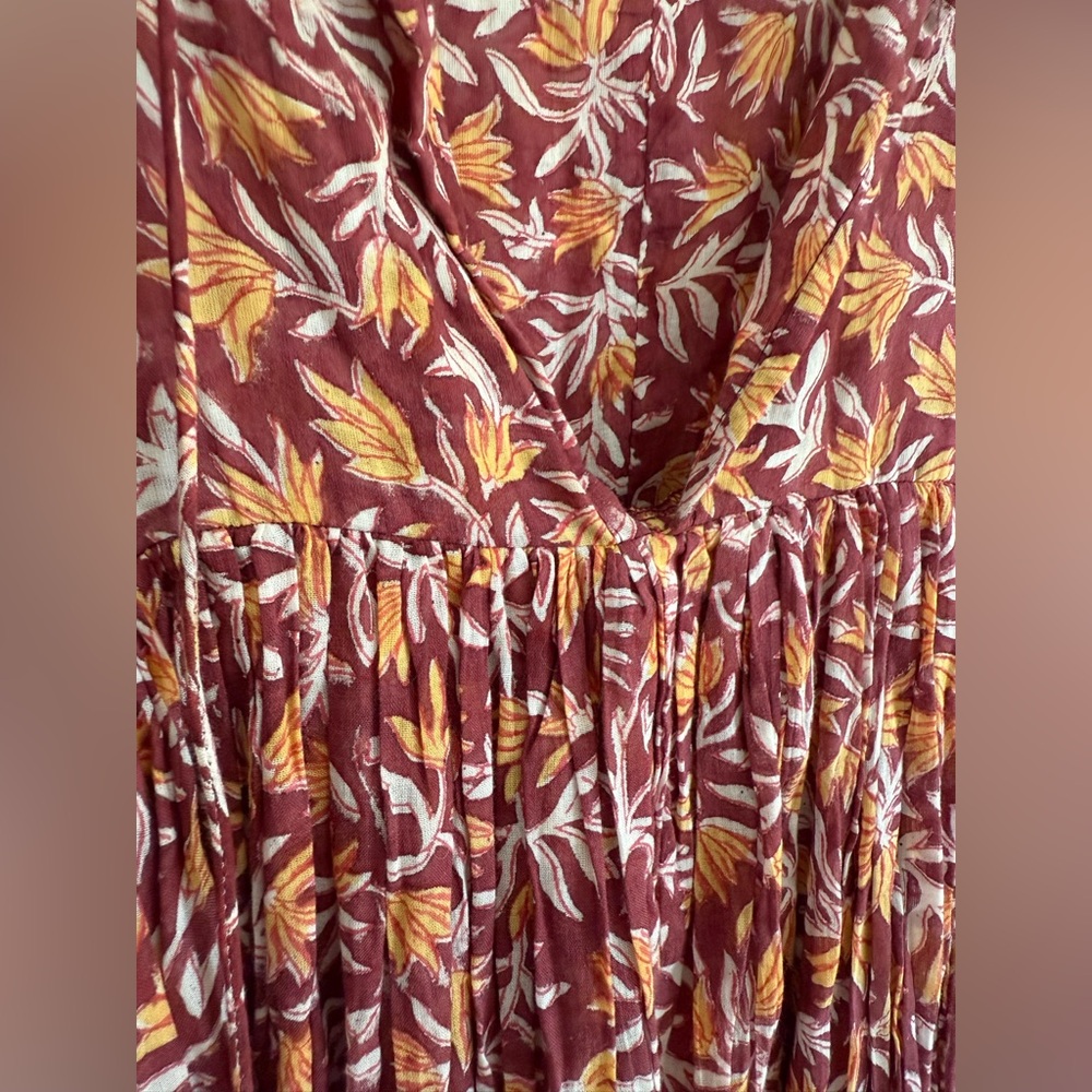 Daughters of India Floral Kyra Sumac Midi Dress - Picture 9 of 10
